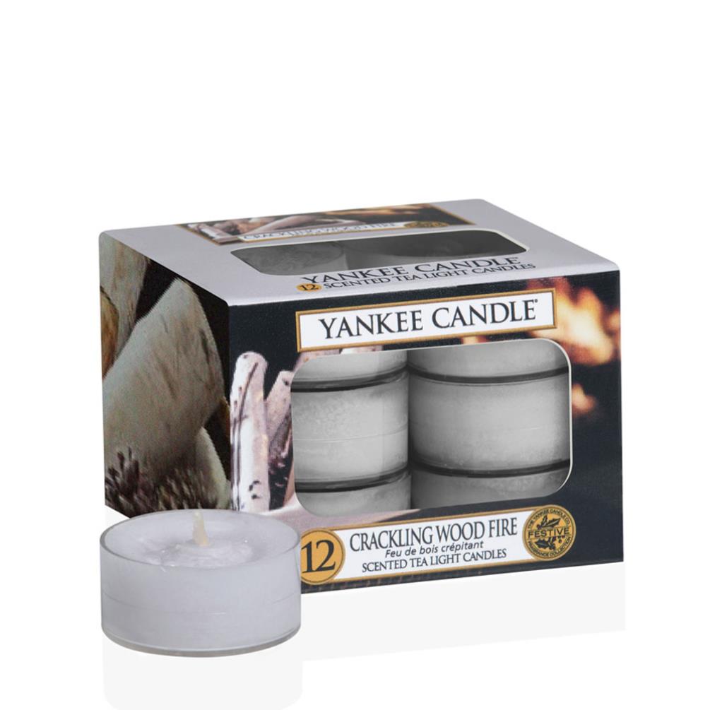 Yankee Candle Crackling Wood Fire Tea Lights (Pack of 12) £4.89